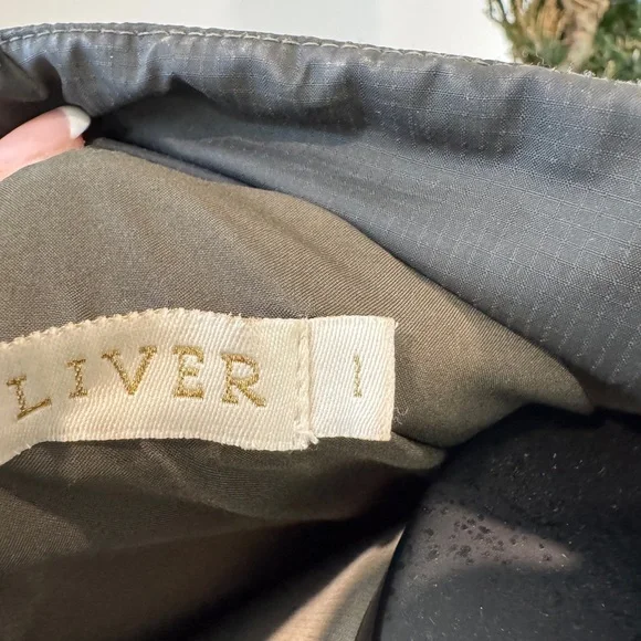 Marie Oliver Olive-colored Quilted Puffer Jacket with Peplum - Size 1 (Large/XL) - Picture 13 of 15